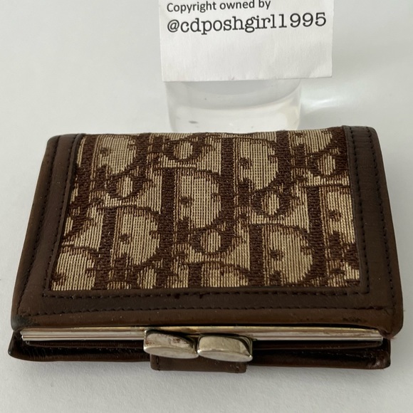 Vintage 70s Christian Dior Diorissimo oblique monogram wallet Leather canvas - Picture 3 of 16